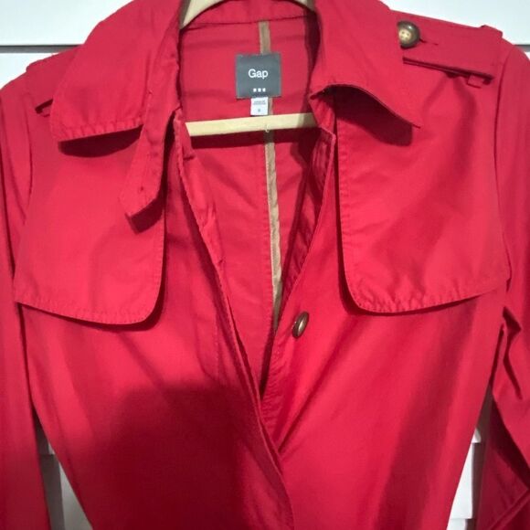 Gap Women's Red Trench Coat - Picture 3 of 4